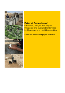 External Evaluation of: Kandahar, Jawzjan and Faryab Integrated and Sustainable Services