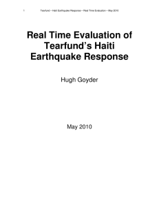 Real Time Evaluation of Tearfund’s Haiti Earthquake Response