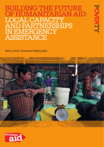 Building the future of humanitarian aid: local capacity and partnerships