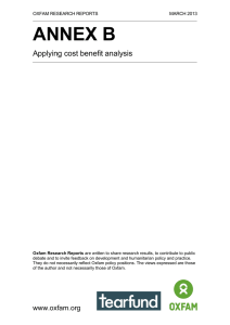 ANNEX B Applying cost benefit analysis  OXFAM RESEARCH REPORTS