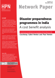 Network Paper HPN Disaster preparedness programmes in India