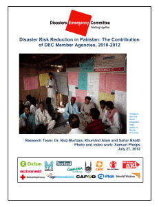 Disaster Risk Reduction in Pakistan: The Contribution
