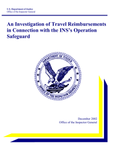 An Investigation of Travel Reimbursements in Connection with the INS’s Operation Safeguard