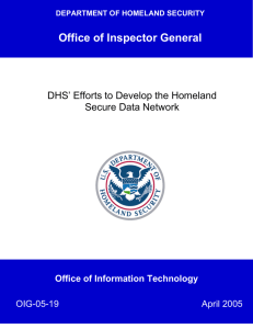 Office of Inspector General DHS’ Efforts to Develop the Homeland