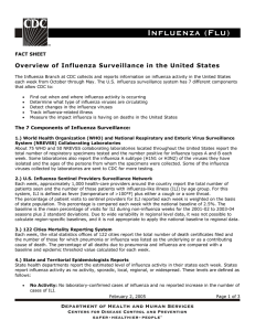 Overview of Influenza Surveillance in the United States FACT SHEET