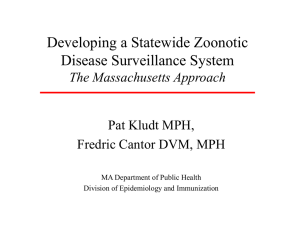 Developing a Statewide Zoonotic Disease Surveillance System The Massachusetts Approach Pat Kludt MPH,