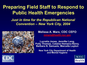 Preparing Field Staff to Respond to Public Health Emergencies