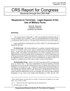 CRS Report for Congress Use of Military Force