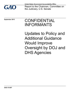 CONFIDENTIAL INFORMANTS  Updates to Policy and