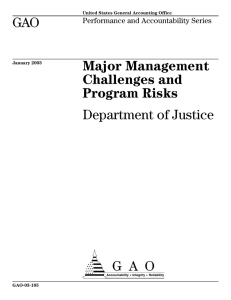 a GAO Department of Justice Major Management