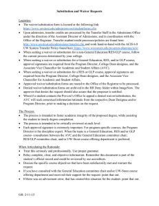 Substitution and Waiver Requests Logistics: