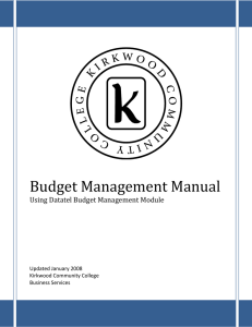 Budget Management Manual  Using Datatel Budget Management Module Updated January 2008