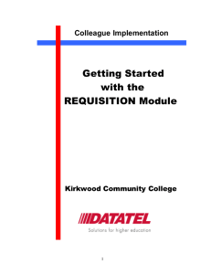 Getting Started with the REQUISITION Module