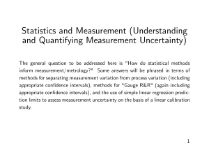 Statistics and Measurement (Understanding and Quantifying Measurement Uncertainty)