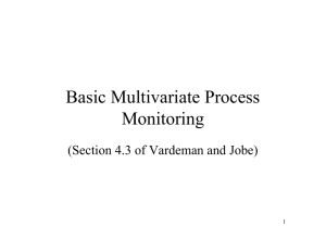 Basic Multivariate Process Monitoring (Section 4.3 of Vardeman and Jobe) 1