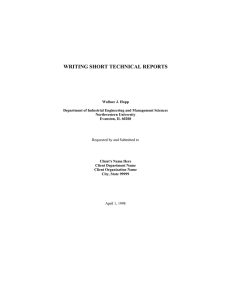 WRITING SHORT TECHNICAL REPORTS