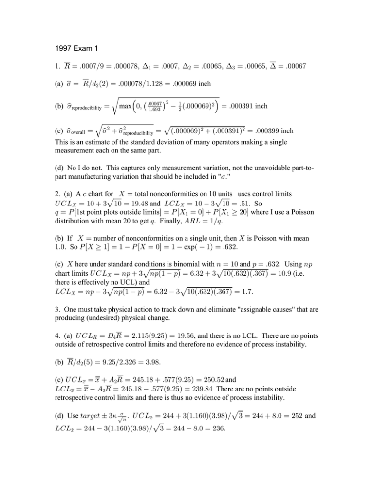 1997 Exam 1 V œ Th I œ Th Ss œ Th Ss œ Th Amp Ss