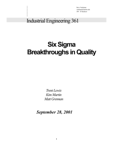 Six Sigma Breakthroughs in Quality Industrial Engineering 361 September 28, 2001