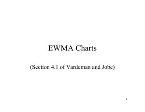 EWMA Charts (Section 4.1 of Vardeman and Jobe) 1