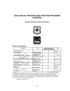 ECOLOGICAL PROCESS AND FUNCTION PROGRAM CHARTER Pacific Northwest Research Station
