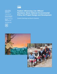 Factors Influencing Line Officers’ Decisions About National Environmental