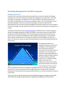 Knowledge Management for the NEPA Community Background &amp; Need