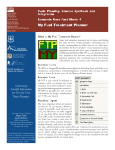 My Fuel Treatment Planner Fuels Planning: Science Synthesis and Integration