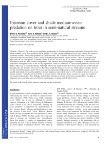 Instream cover and shade mediate avian Brooke E. Penaluna