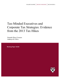 Tax-Minded Executives and Corporate Tax Strategies: Evidence from the 2013 Tax Hikes