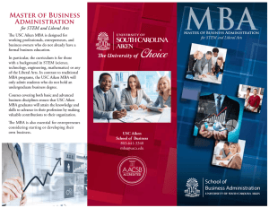 MBA Master of Business Administration for STEM and Liberal Arts