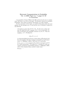 Electronic Communications in Probability A Correction