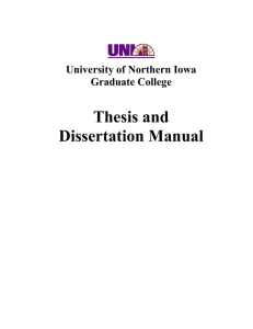 Thesis and Dissertation Manual  University of Northern Iowa