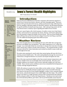 Iowa’s Forest Health Highlights Introduction: