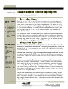 Iowa’s Forest Health Highlights Introduction: