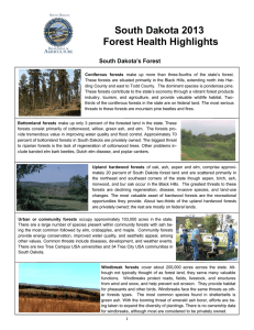 South Dakota 2013 Forest Health Highlights South Dakota’s Forest