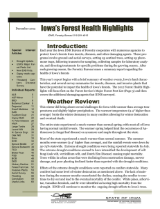 Iowa’s Forest Health Highlights Introduction: