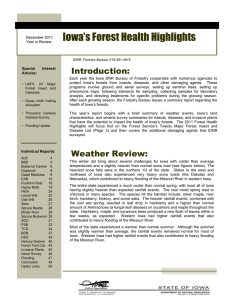 Iowa’s Forest Health Highlights Introduction: