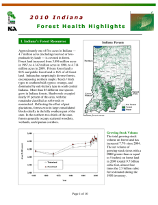 2 0 1 0   I n d i... F o r e s t   H e... 1. Indiana’s Forest Resources