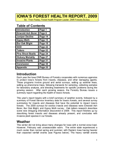 IOWA’S FOREST HEALTH REPORT, 2009 Table of Contents