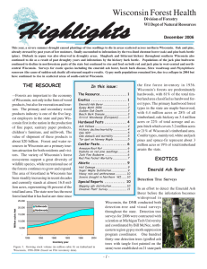 H Highlights ighlights Wisconsin Forest Health