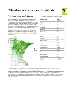 2004 Minnesota Forest Health Highlights The Forest Resources of Minnesota Forest type