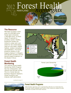 Forest Health highlights 2012 MARYLAND