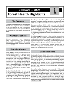 Forest Health Highlights Delaware 2009 The Resource