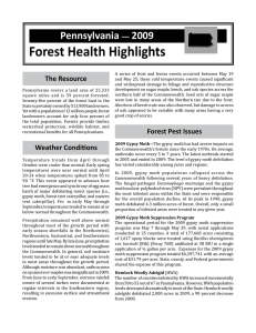 Forest Health Highlights Pennsylvania 2009 —