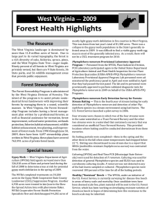 Forest Health Highlights West Virginia 2009 —