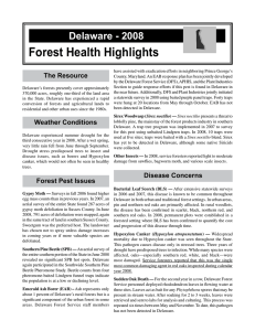 Forest Health Highlights Delaware - 2008 The Resource