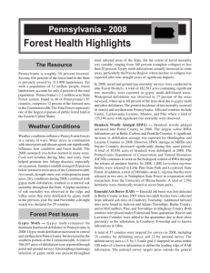 Forest Health Highlights Pennsylvania - 2008 The Resource