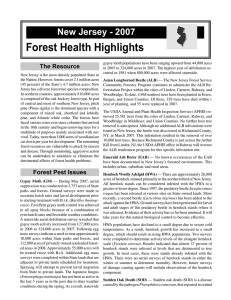 Forest Health Highlights New Jersey - 2007 The Resource