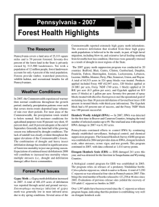 Forest Health Highlights Pennsylvania - 2007