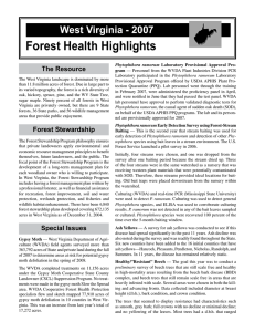 Forest Health Highlights West Virginia - 2007 The Resource